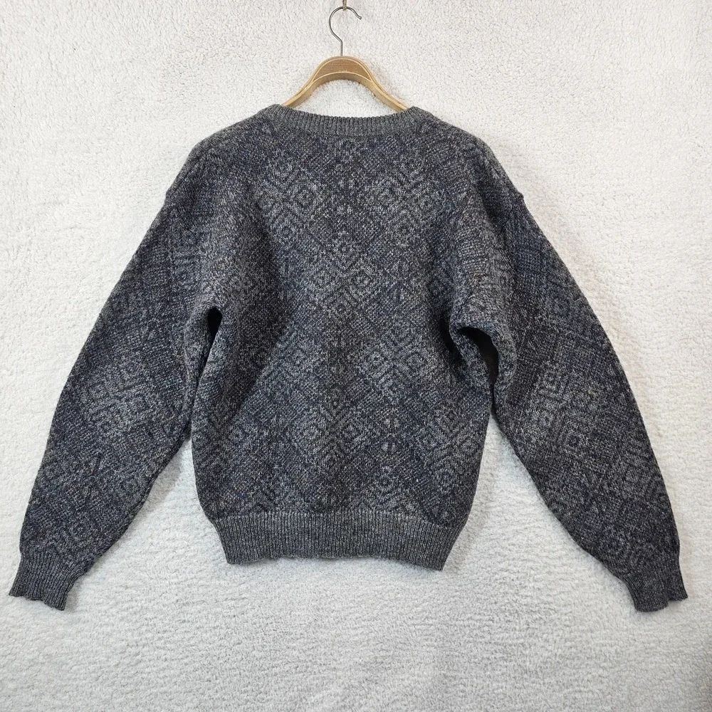 Vintage Christian Dior 100% Wool V-Neck Sweater Made In Hong Kong Size Large 80s